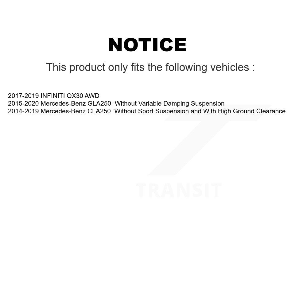 Rear Suspension Shock Absorbers Pair For Mercedes-Benz GLA250 CLA250 INFINITI QX30 K78-101228