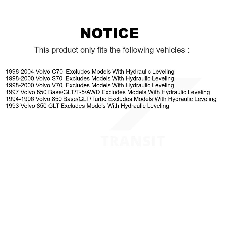 Front Complete Suspension Shocks Strut And Coil Spring Mount Assemblies Pair For Volvo S70 850 V70 C70 K78A-100044