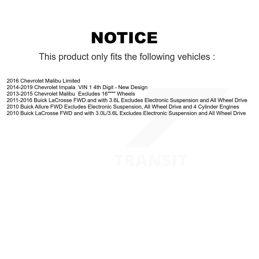 Front Strut & Coil Spring Kit For Chevrolet Malibu Impala Buick LaCrosse Limited Allure K78A-100449