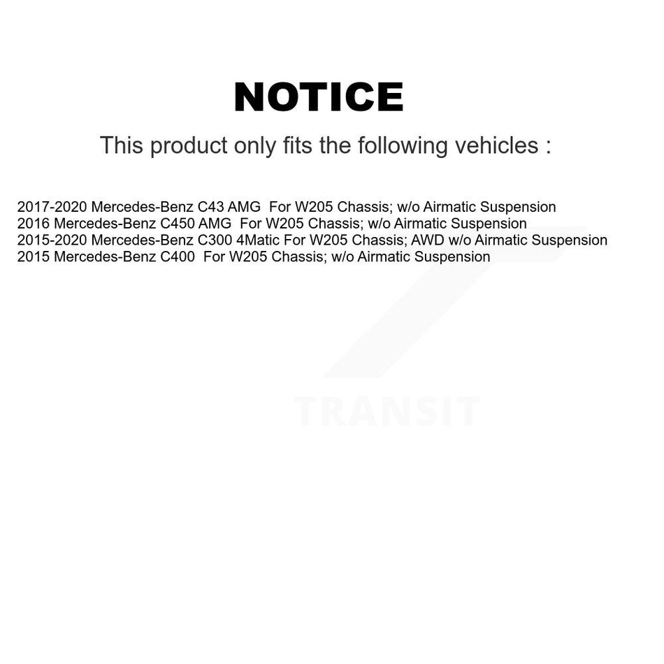Front Complete Shocks Strut And Coil Spring Kit For Mercedes-Benz C300 C43 AMG C400 C450 K78A-100470