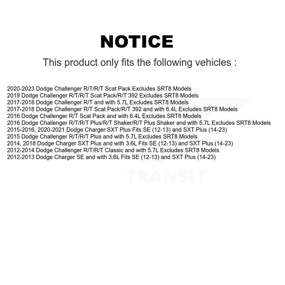 Front Complete Shocks Strut And Coil Spring Assemblies Pair For Dodge Challenger Charger K78A-100491