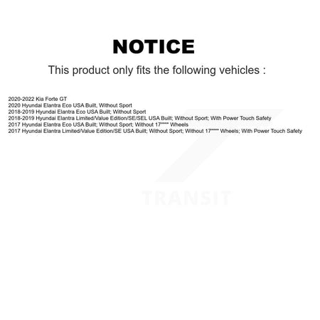 Front Complete Shocks Strut And Coil Spring Assemblies Kit For Hyundai Elantra Kia Forte K78A-100545