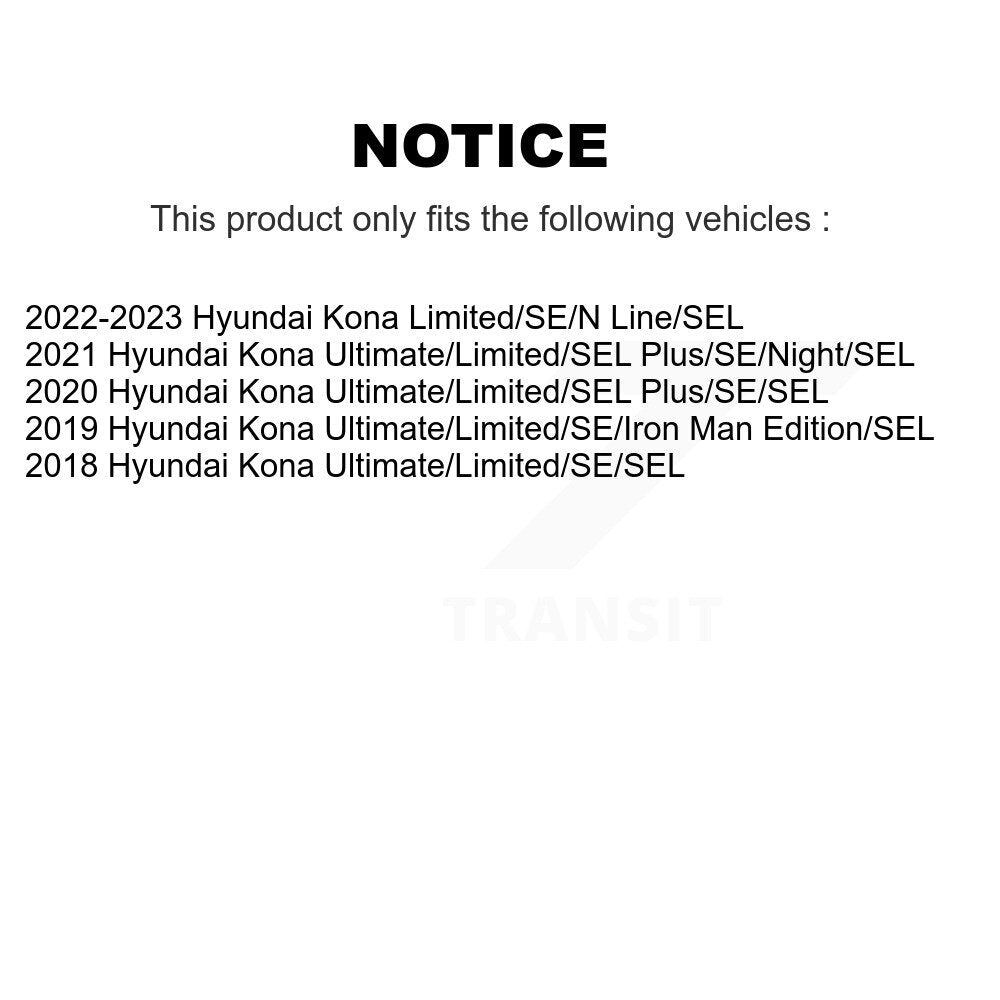 Front Complete Shocks Strut And Coil Spring Mount Assemblies Kit For Hyundai Kona K78A-100572