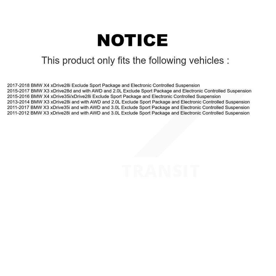 Front Complete Shocks Strut And Coil Spring Mount Assemblies Kit For BMW X3 X4 K78A-100578