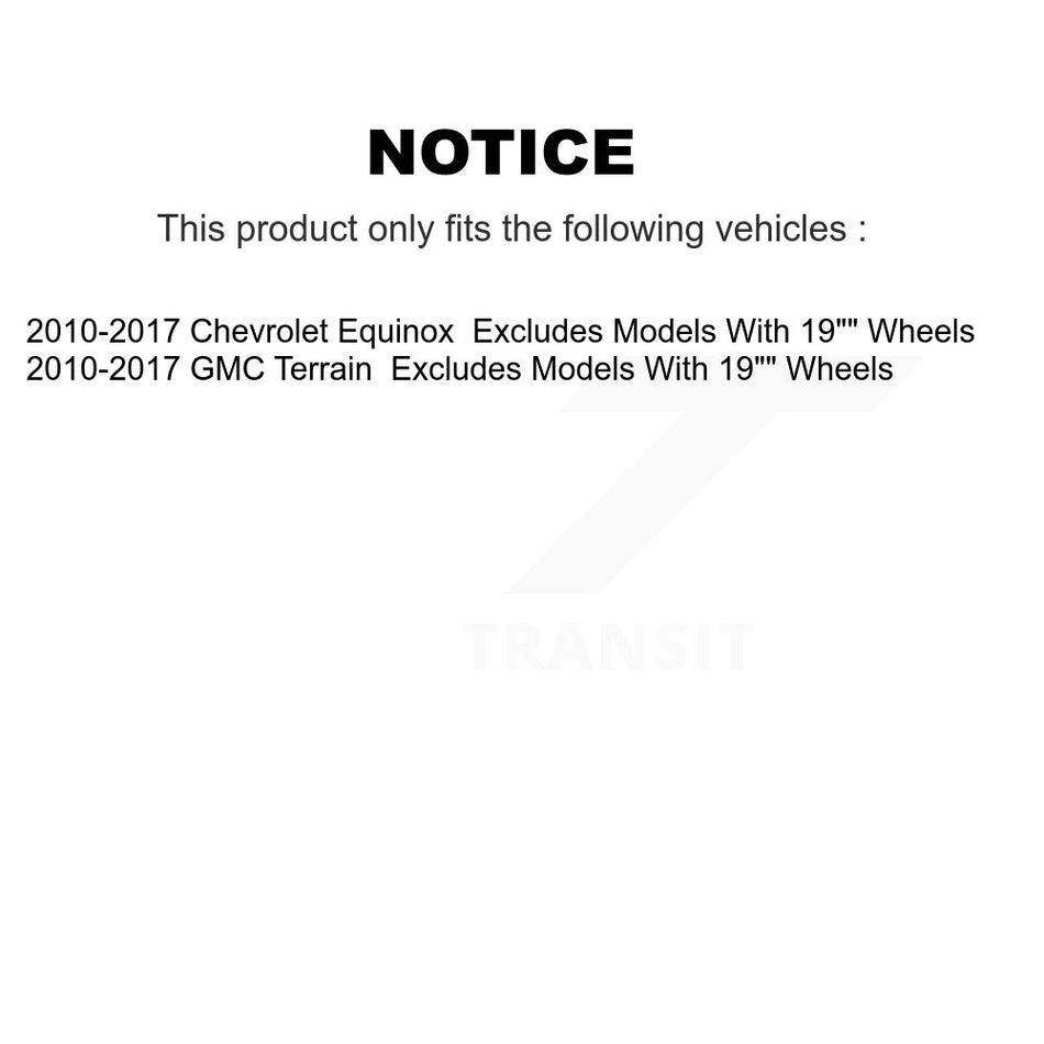 Front Rear Complete Suspension Shocks Strut And Coil Spring Mount Assemblies Kit For 2010-2017 Chevrolet Equinox GMC Terrain Excludes Models With 19" Wheels - Left Right Side K78M-100107