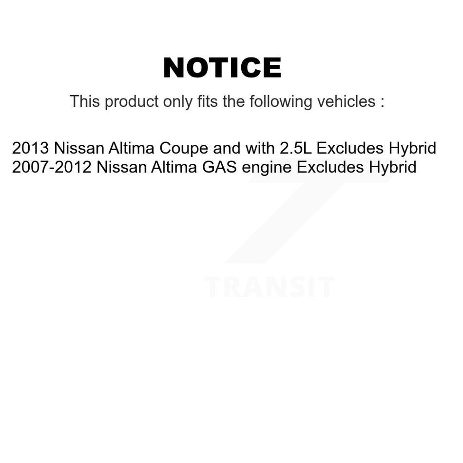 Front Rear Complete Shocks Strut Coil Spring Mount Kit For Nissan Altima Excludes Hybrid K78M-100115