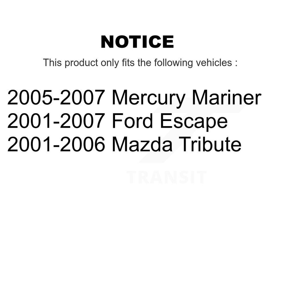 Front Rear Complete Suspension Shocks Strut And Coil Spring Mount Assemblies Kit For Ford Escape Mazda Tribute Mercury Mariner - Left Right Side (Driver Passenger) K78M-100116