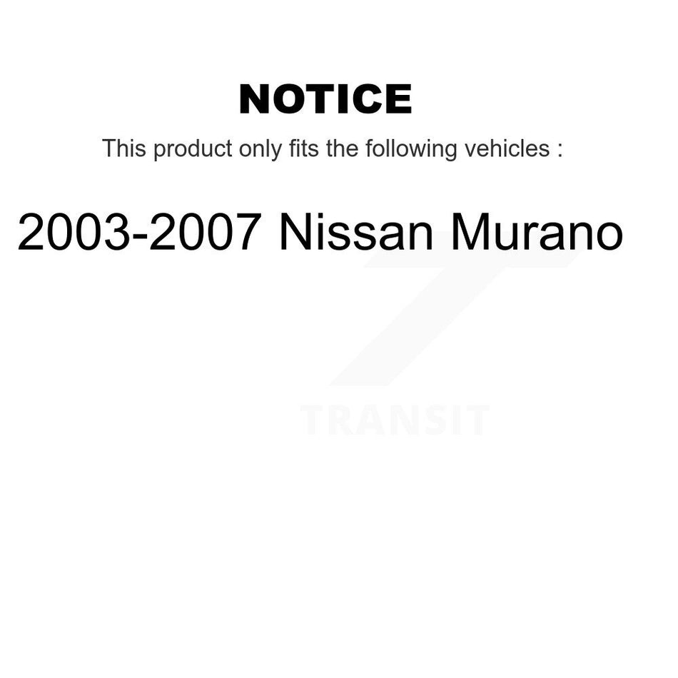 Front Rear Complete Suspension Shocks Strut And Coil Spring Mount Assemblies Kit For 2003-2007 Nissan Murano - Left Right Side (Driver Passenger) K78M-100130