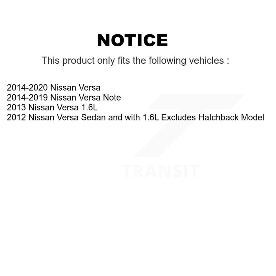 Front Rear Complete Suspension Shocks Strut And Coil Spring Mount Assemblies Kit For Nissan Versa Note - Left Right Side (Driver Passenger) K78M-100300