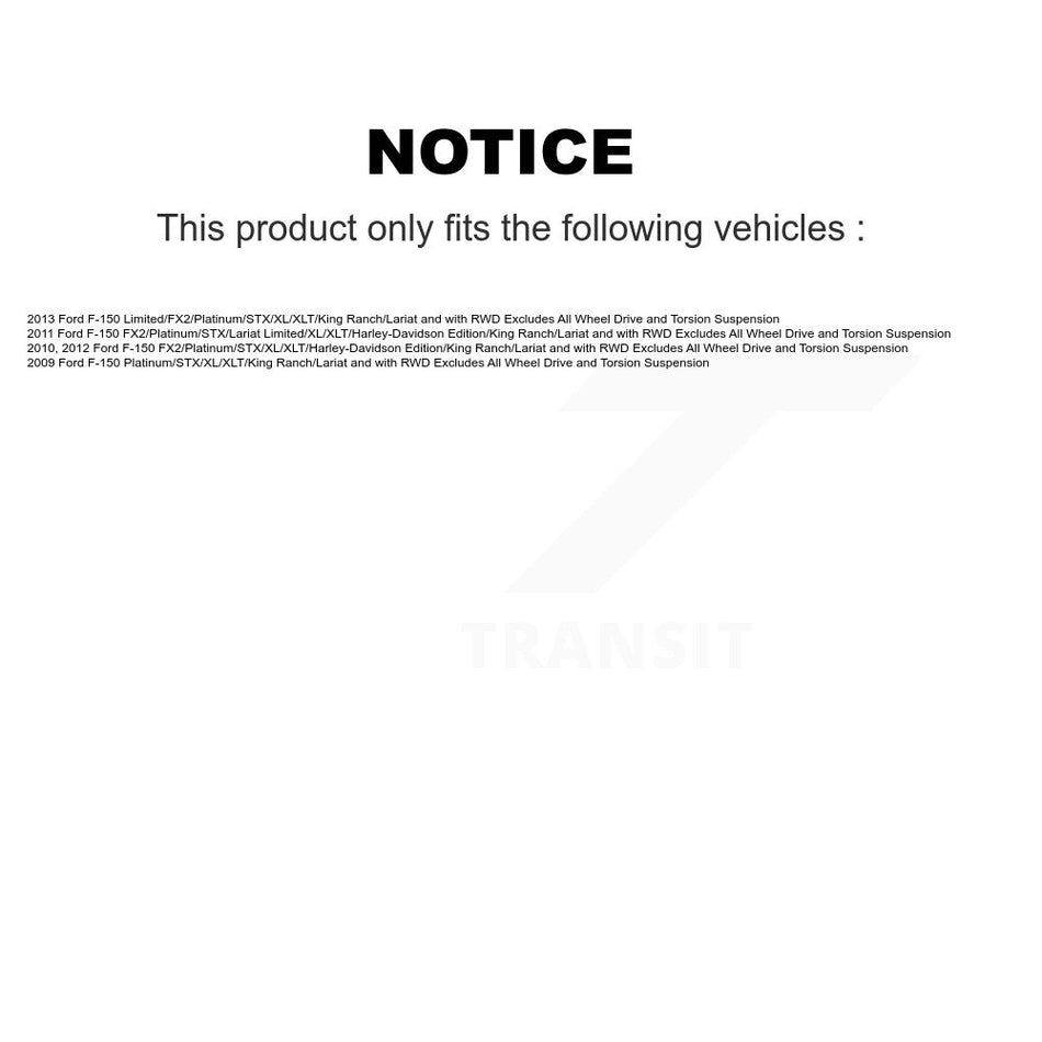 Front Rear Complete Suspension Shocks Strut And Coil Spring Mount Assemblies Kit For Ford F-150 Excludes All Wheel Drive Torsion Left Right Side (Driver Passenger) K78M-100308