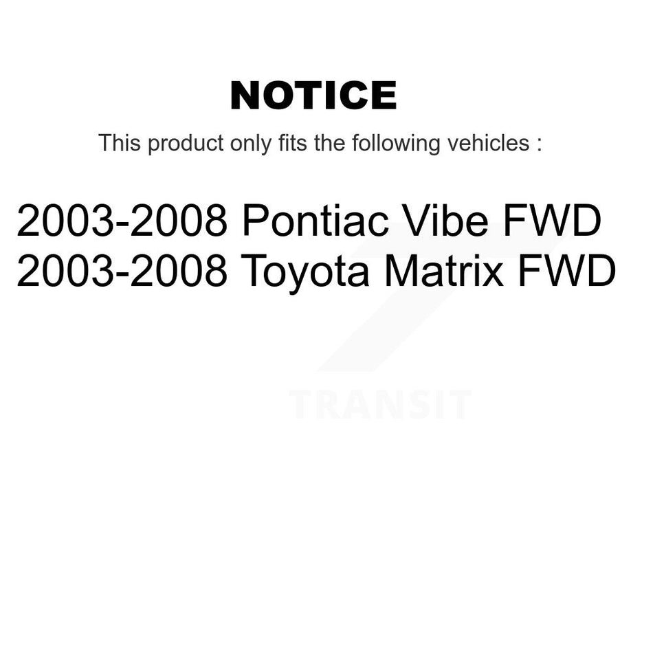 Front Rear Complete Suspension Shocks Strut And Coil Spring Mount Assemblies Kit For 2003-2008 Toyota Matrix Pontiac Vibe FWD - Left Right Side (Driver Passenger) K78M-100336