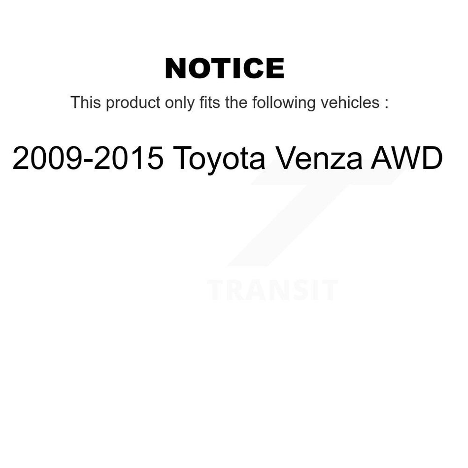 Front Rear Complete Suspension Shocks Strut And Coil Spring Mount Assemblies Kit For 2009-2015 Toyota Venza AWD - Left Right Side (Driver Passenger) K78M-100356