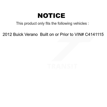Front Rear Strut And Spring Kit For 2012 Buick Verano Built on or Prior to VIN# C4141115 K78M-100462