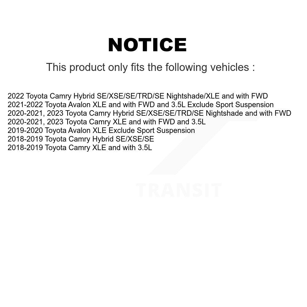 Front Rear Complete Shocks Strut And Coil Spring Assemblies Kit For Toyota Camry Avalon K78M-100471