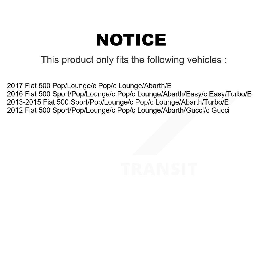 Front Rear Complete Shocks Strut And Coil Spring Mount Assemblies Kit For Fiat 500 K78M-100473