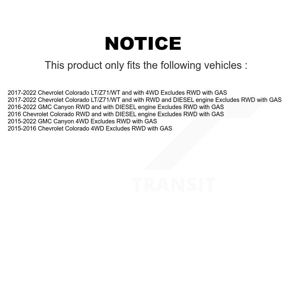 Front Rear Strut Coil Spring Kit For Chevrolet Colorado GMC Canyon Excludes RWD with GAS K78M-100526