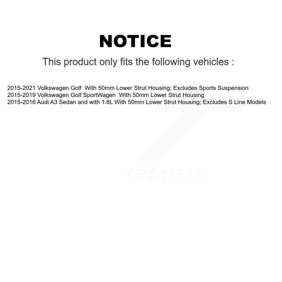 Front Rear Complete Shocks Strut Coil Spring Kit For Volkswagen Golf SportWagen Audi A3 K78M-100527
