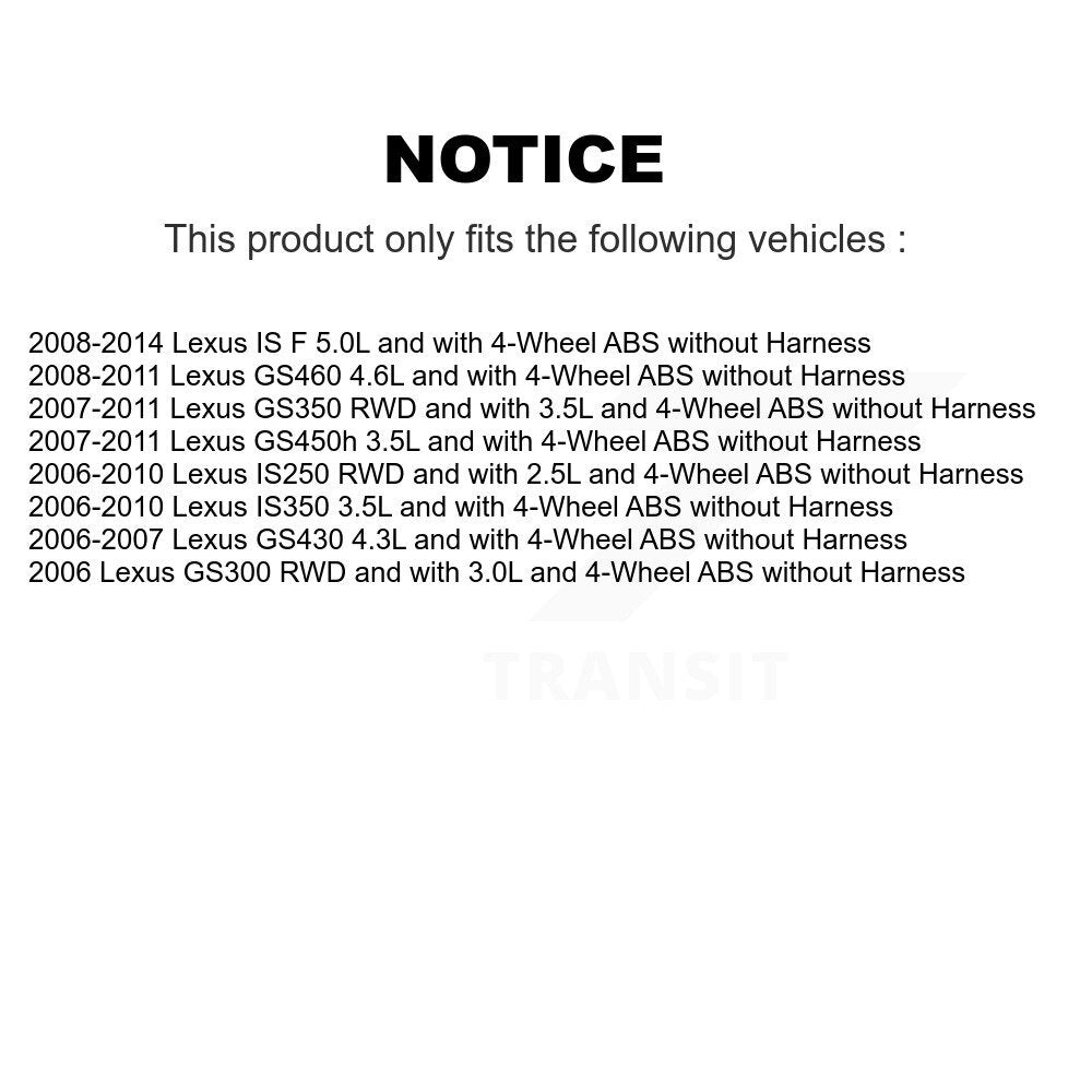 Front Left Wheel Hub Bearing Extra ABS Sensor Kit For Lexus IS250 IS350 GS350 GS300 IS F K7S-100013