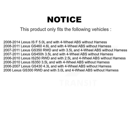 Front Left Wheel Hub Bearing Extra ABS Sensor Kit For Lexus IS250 IS350 GS350 GS300 IS F K7S-100013