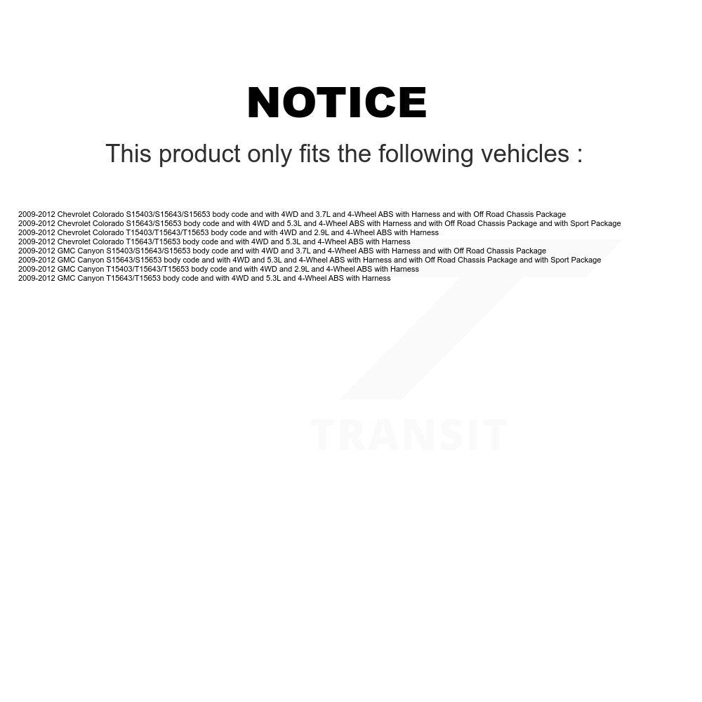 Front Wheel Hub Bearing And ABS Sensor Kit For Chevrolet Colorado GMC Canyon K7S-100073