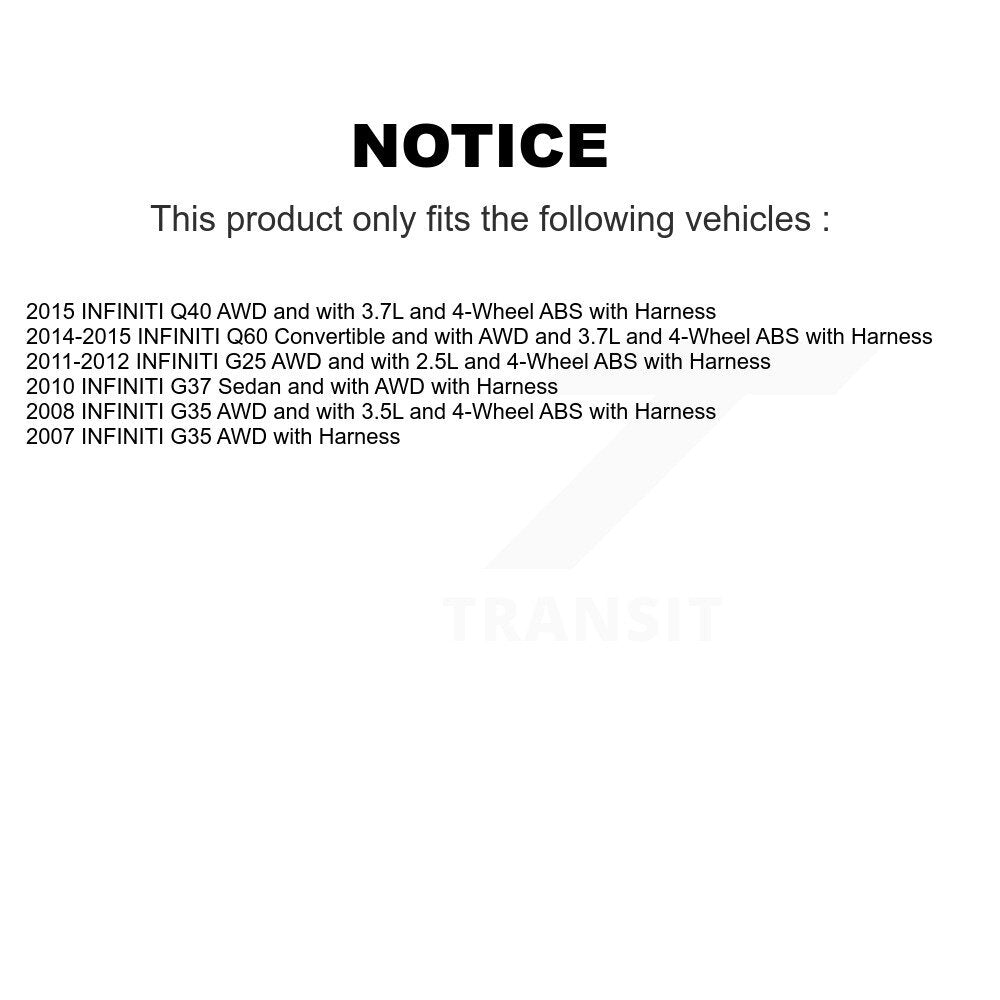 Front Wheel Hub Bearing And ABS Sensor Kit For INFINITI G35 G37 G25 Q60 Q40 with Harness K7S-100076