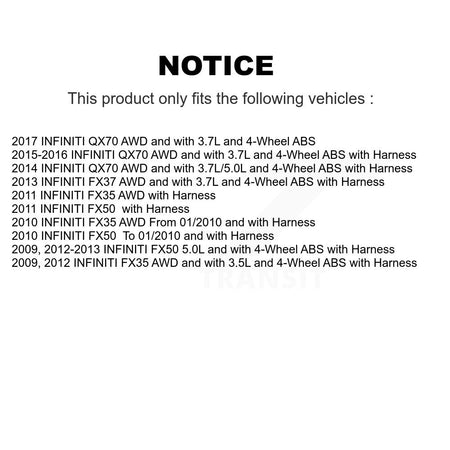 Front Wheel Hub Bearing And ABS Sensor Kit For INFINITI FX35 QX70 FX50 FX37 K7S-100080