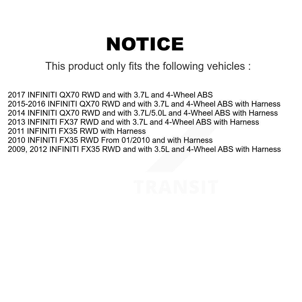 Front Wheel Hub Bearing And ABS Sensor Kit For INFINITI FX35 QX70 FX37 K7S-100081