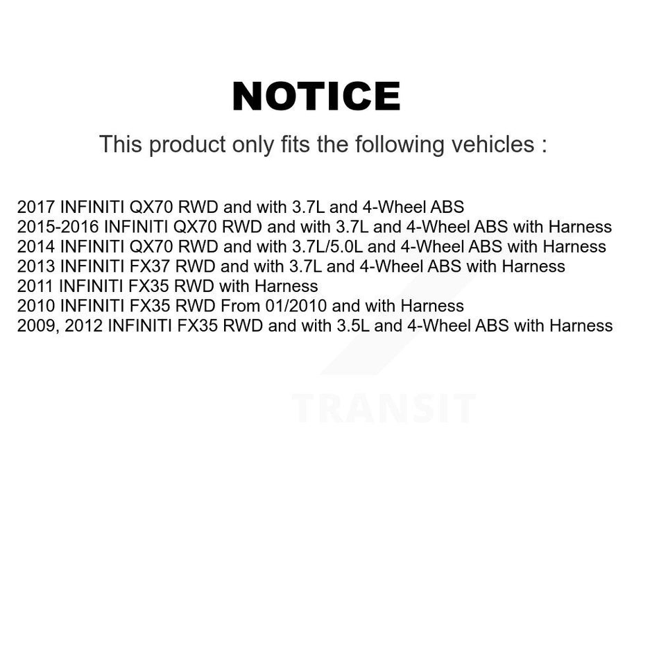 Front Wheel Hub Bearing And ABS Sensor Kit For INFINITI FX35 QX70 FX37 K7S-100081