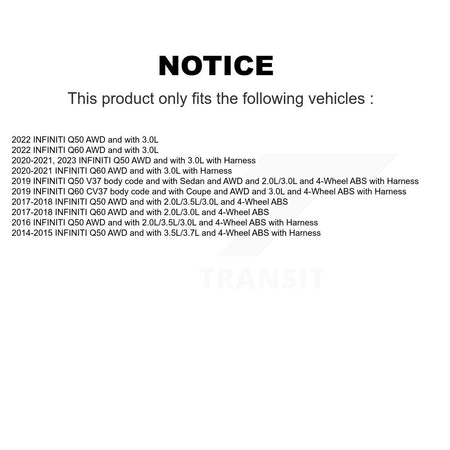 Front Wheel Hub Bearing And ABS Sensor Kit For INFINITI Q50 Q60 K7S-100082