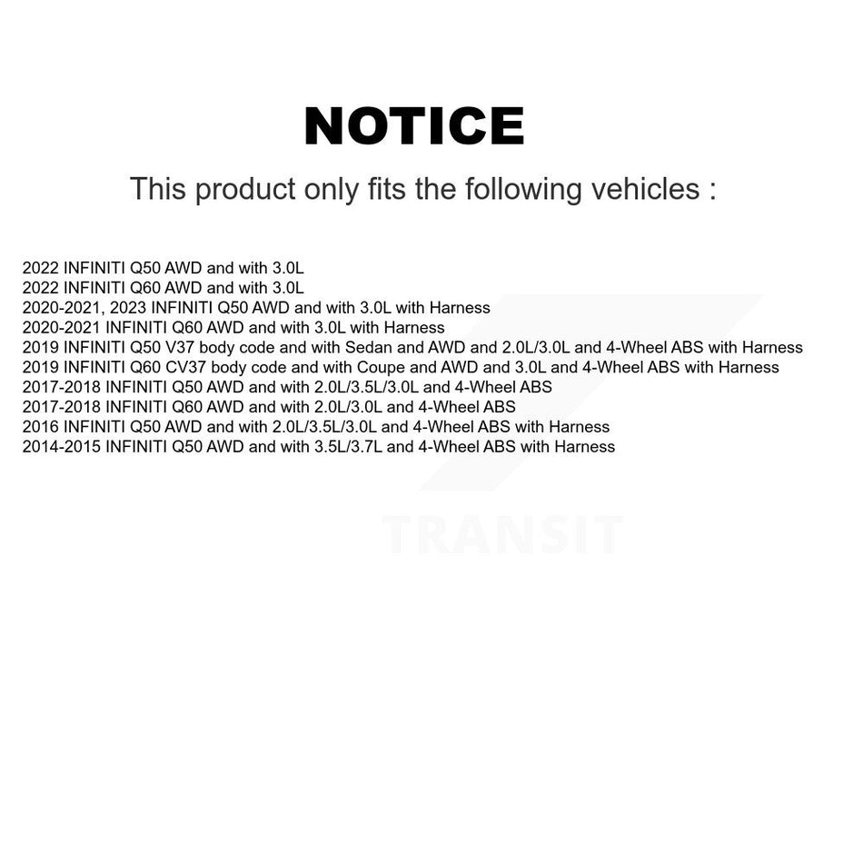 Front Wheel Hub Bearing And ABS Sensor Kit For INFINITI Q50 Q60 K7S-100082
