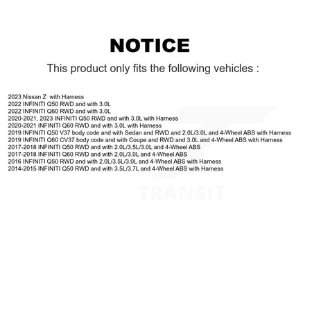 Front Wheel Hub Bearing And ABS Sensor Kit For INFINITI Q50 Q60 Nissan Z K7S-100083