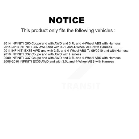 Front Wheel Hub Bearing And ABS Sensor Kit For INFINITI G37 EX35 Q60 K7S-100089