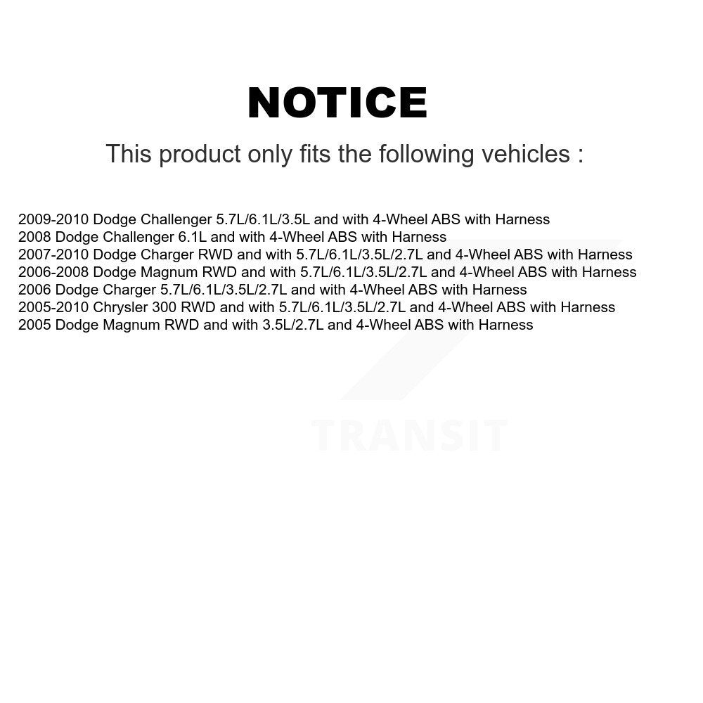 Front Wheel Hub Bearing & ABS Sensor Kit For Dodge Chrysler 300 Charger Challenger Magnum K7S-100102