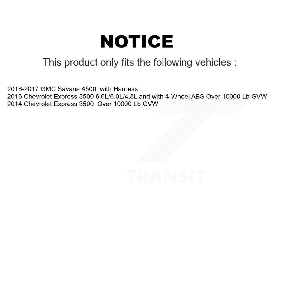 Front Wheel Hub Bearing & Extra ABS Sensor Kit For Chevrolet Express 3500 GMC Savana 4500 K7S-100106