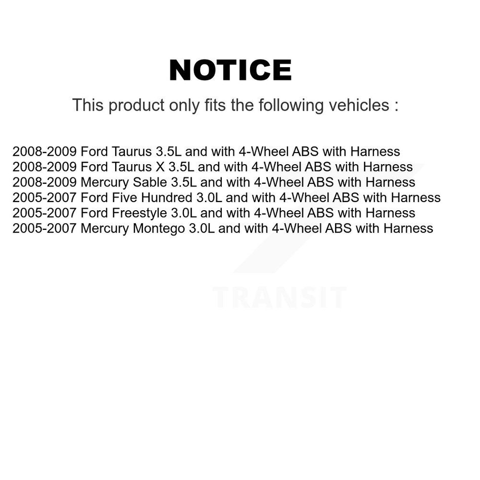 Front Wheel Hub Bearing Sensor Kit For Ford Five Hundred Freestyle Taurus X Mercury Sable K7S-100112