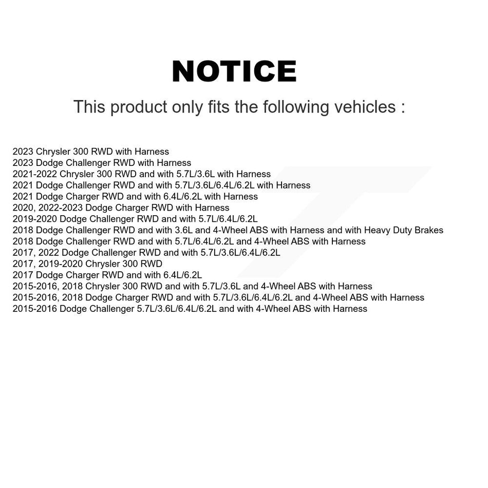 Front Wheel Hub Bearing And ABS Sensor Kit For Dodge Charger Challenger Chrysler 300 K7S-100124
