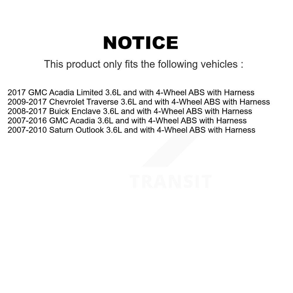 Front Wheel Hub Bearing Sensor Kit For GMC Acadia Buick Enclave Chevrolet Traverse Saturn K7S-100132