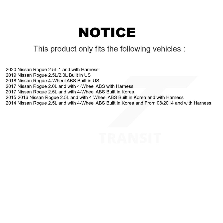 Front Wheel Hub Bearing And ABS Sensor Kit For Nissan Rogue K7S-100137