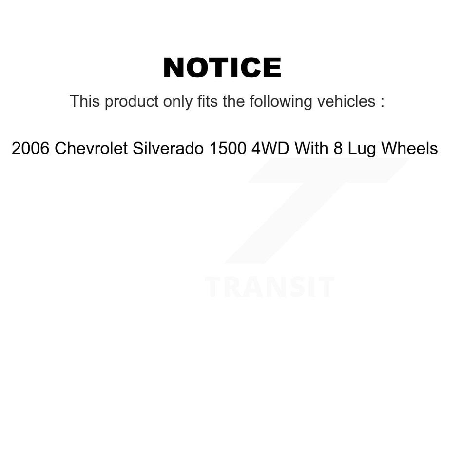 Front Wheel Hub Bearing & Extra Sensor Kit For Chevrolet Silverado 1500 With 8 Lug Wheels K7S-100155
