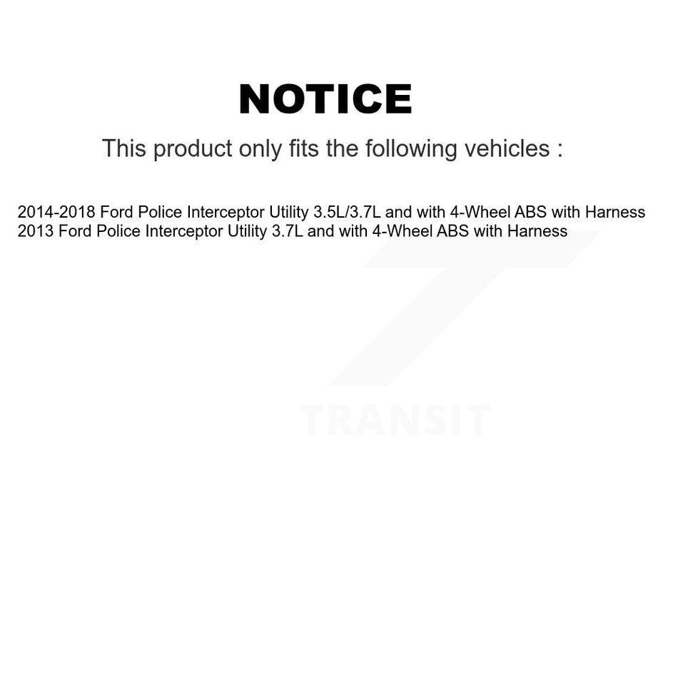 Front Wheel Hub Bearing & ABS Sensor Kit For Ford Police Interceptor Utility with Harness K7S-100162