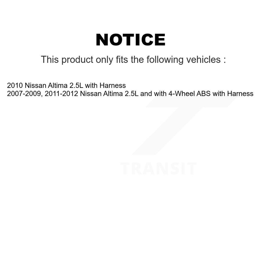 Front Wheel Hub Bearing And ABS Sensor Kit For Nissan Altima with Harness K7S-100182