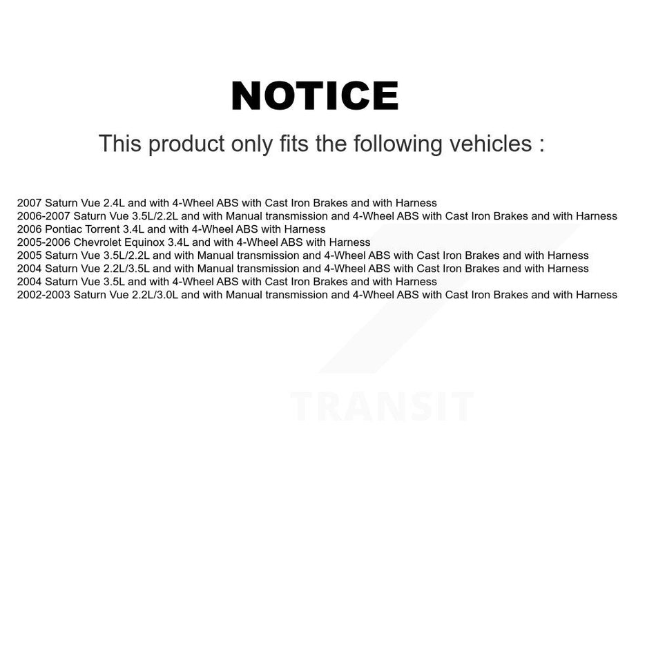 Front Wheel Hub Bearing Extra Sensor Kit For Saturn Vue Chevrolet Equinox Pontiac Torrent K7S-100195