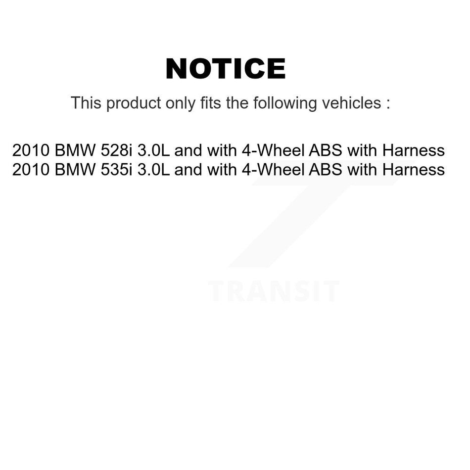 Front Wheel Hub Bearing & Sensor Kit For BMW 528i 535i with Harness 3.0L 4-Wheel ABS K7S-100197