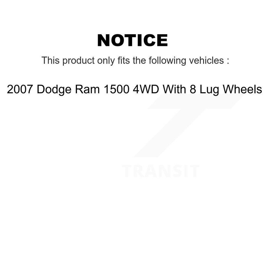 Front Wheel Hub Bearing & Extra Sensor Kit For 2007 Dodge Ram 1500 4WD With 8 Lug Wheels K7S-100199