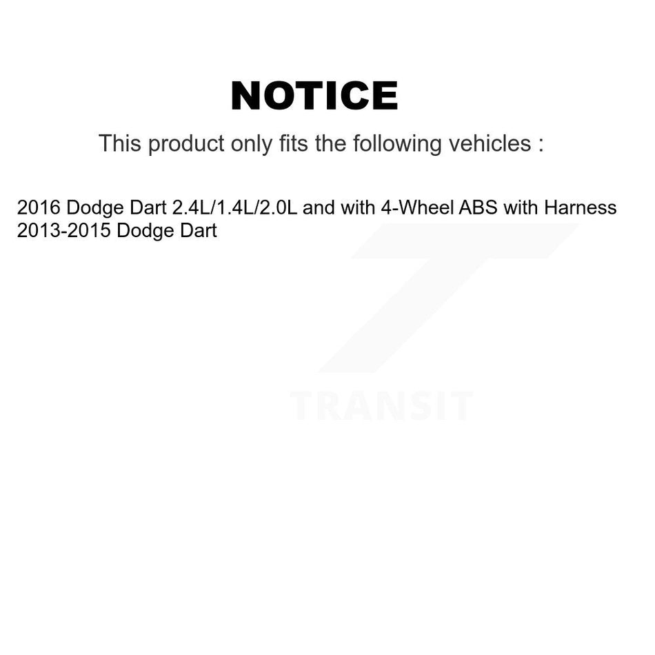 Front Wheel Hub Bearing And ABS Sensor Kit For Dodge Dart K7S-100214