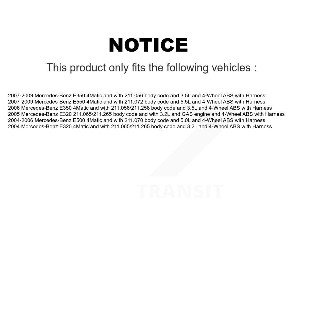 Front Wheel Bearing And ABS Sensor Kit For Mercedes-Benz E350 E320 E500 E550 with Harness K7S-100284