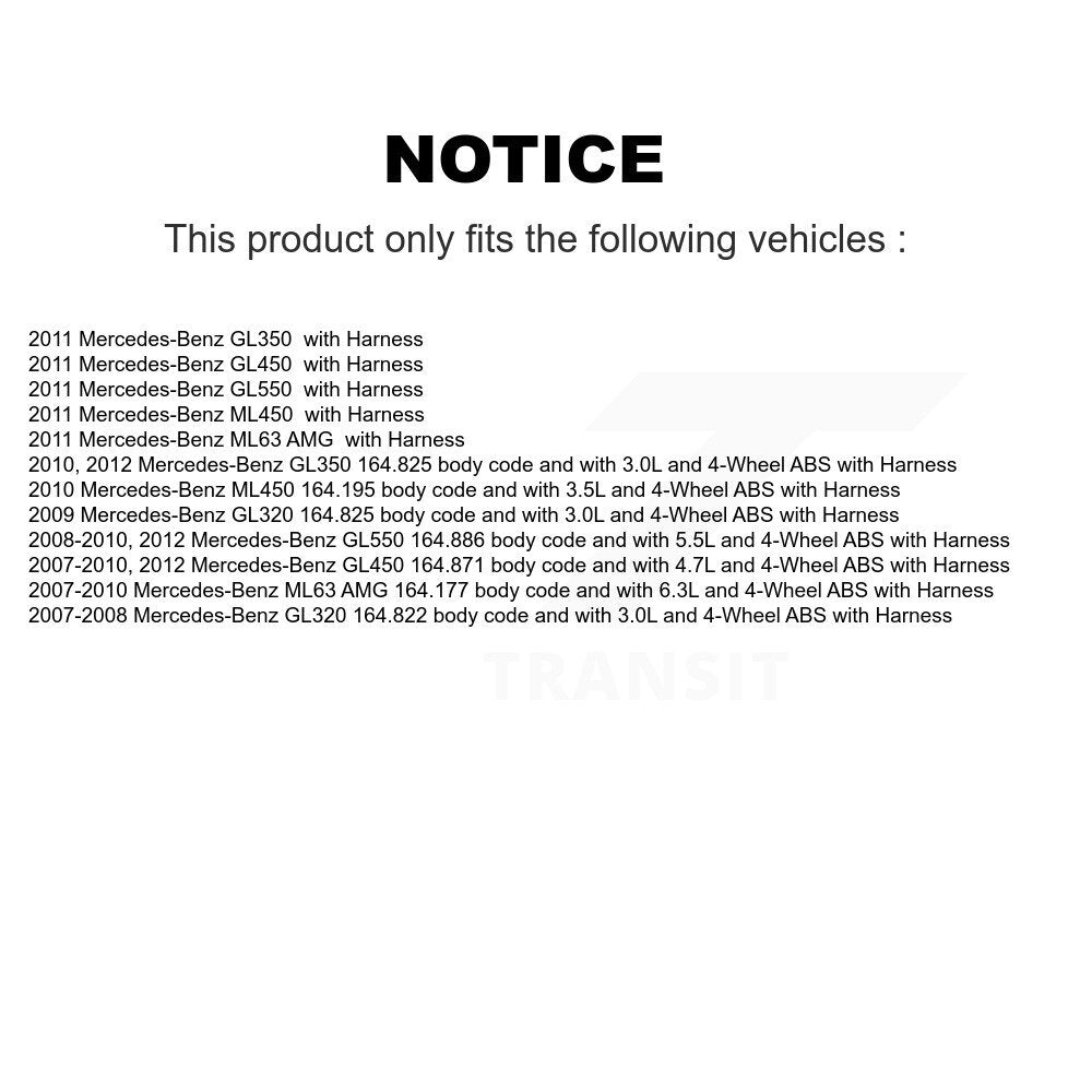 Front Wheel Bearing & Sensor Kit For Mercedes-Benz GL350 GL320 GL450 GL550 ML63 AMG ML450 K7S-100299