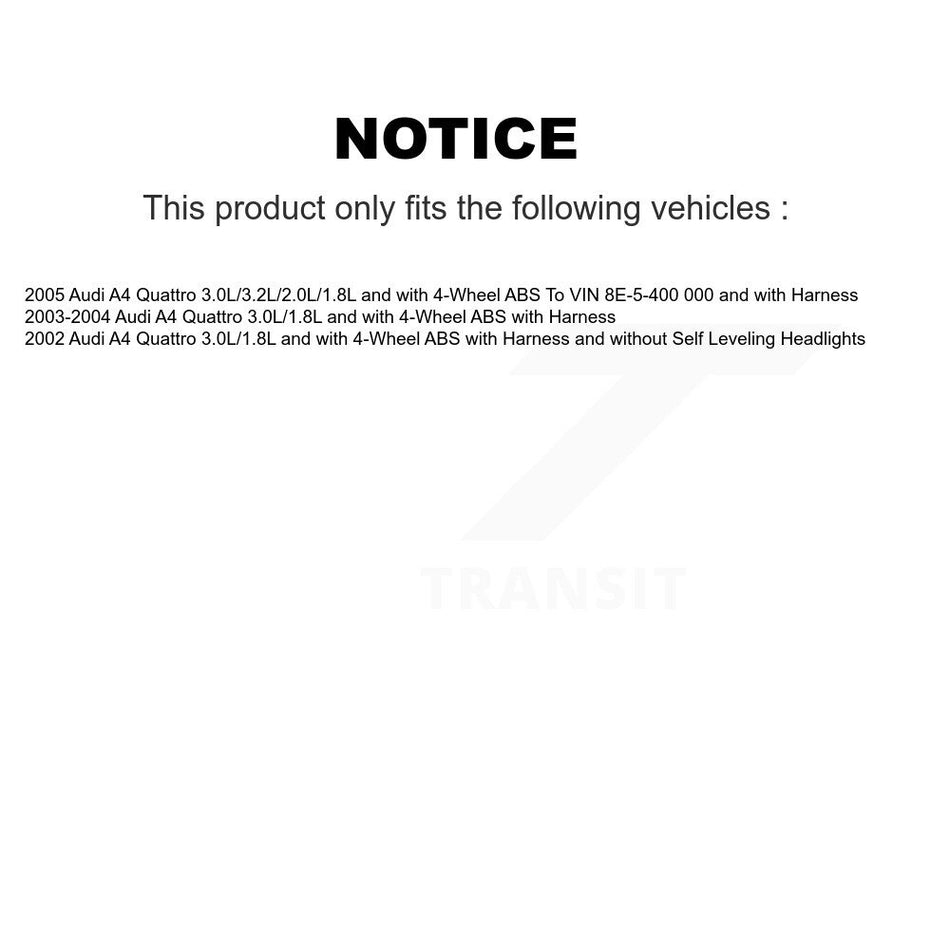 Rear Wheel Bearing And ABS Sensor Kit For Audi A4 Quattro K7S-100340