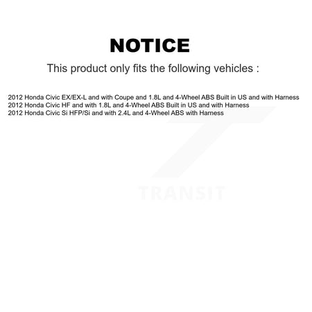 Rear Wheel Hub Bearing And ABS Sensor Kit For Honda Civic K7S-100372