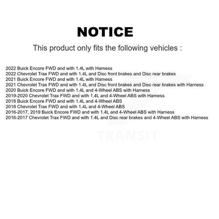 Rear Wheel Hub Bearing And Extra ABS Sensor Kit For Buick Encore Chevrolet Trax K7S-100377
